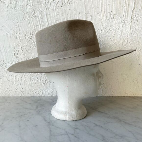 Wyeth Wide Brim Women\'s Lila Fedora Hat Brown Wool Ribbon Band One Size